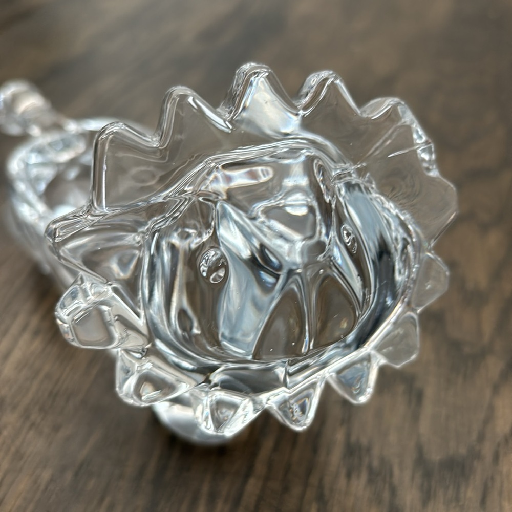 Vintage Saski LION dish, MCM, crystal, 6” long, 4” tall, 3.5 “ across head